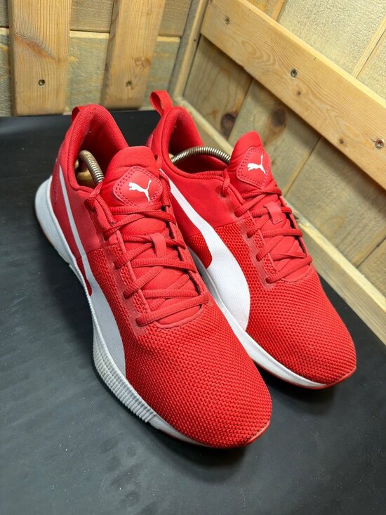 PUMA Avid Mens 10.5 Red White Mesh Athletic Running Sneakers Shoes 192257